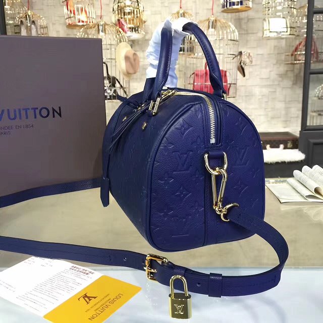 Louis vuitton original monogram empreinte speedy 30 M42406 blue