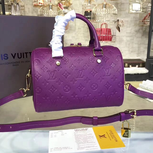 Louis vuitton original monogram empreinte speedy 30 M42406 purple