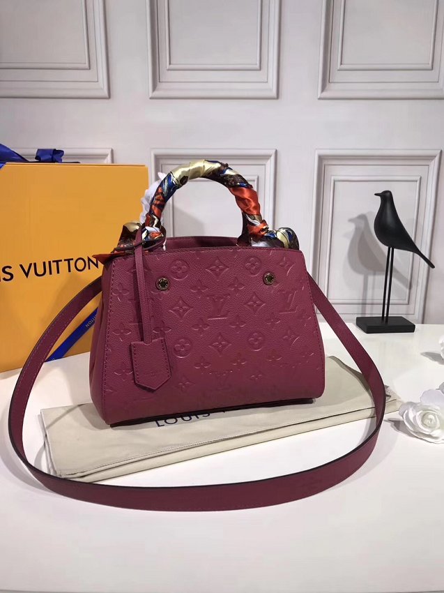 Louis vuitton original monogram empreinte montaigne BB M41053 burgundy