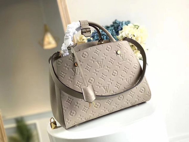 Louis vuitton original monogram empreinte montaigne BB M41053 gray