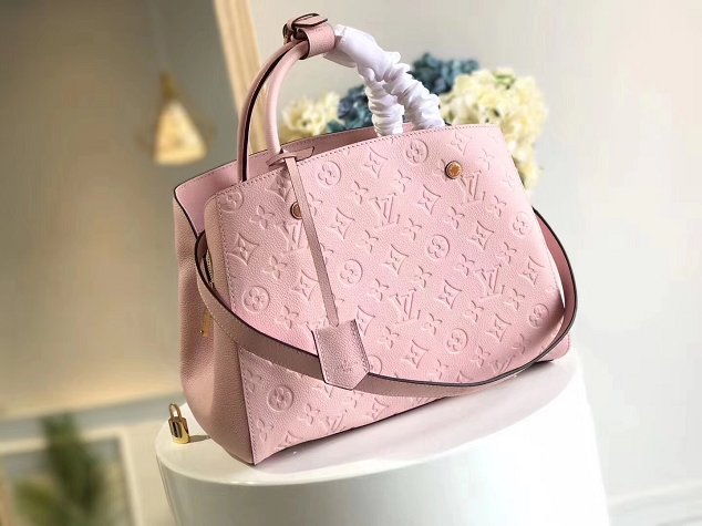 Louis vuitton original monogram empreinte montaigne BB M41053 pink