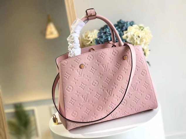 Louis vuitton original monogram empreinte montaigne BB M41053 pink