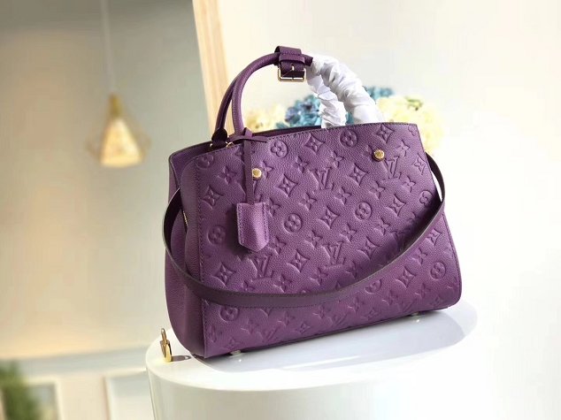 Louis vuitton original monogram empreinte montaigne BB M41053 purple