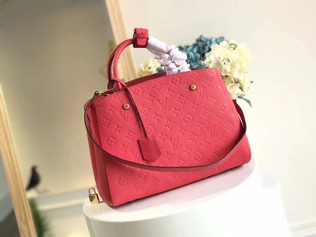 Louis vuitton original monogram empreinte montaigne BB M41053 red