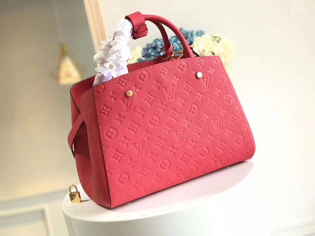 Louis vuitton original monogram empreinte montaigne BB M41053 red