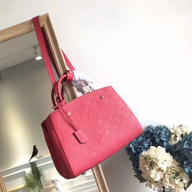 Louis vuitton original monogram empreinte montaigne BB M41053 red