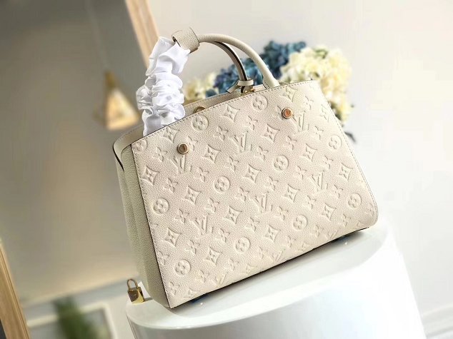 Louis vuitton original monogram empreinte montaigne BB M41053 white