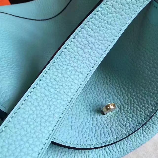 Hermes original top togo leather small lindy 26 bag H26 lake blue