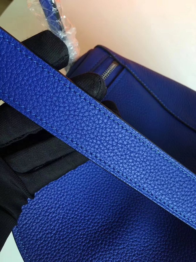 Hermes original top togo leather small lindy 26 bag H26 blue