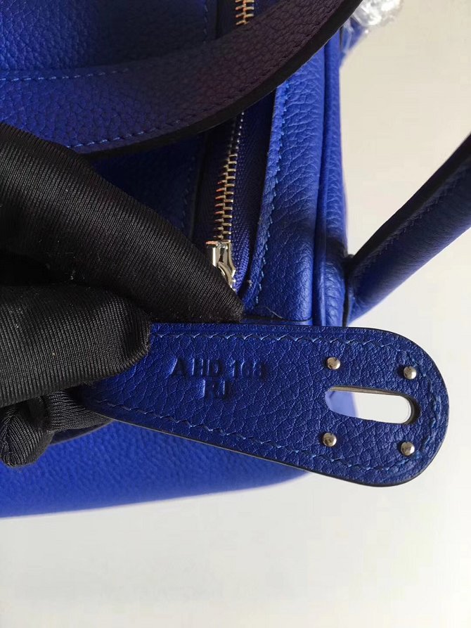 Hermes original top togo leather small lindy 26 bag H26 blue