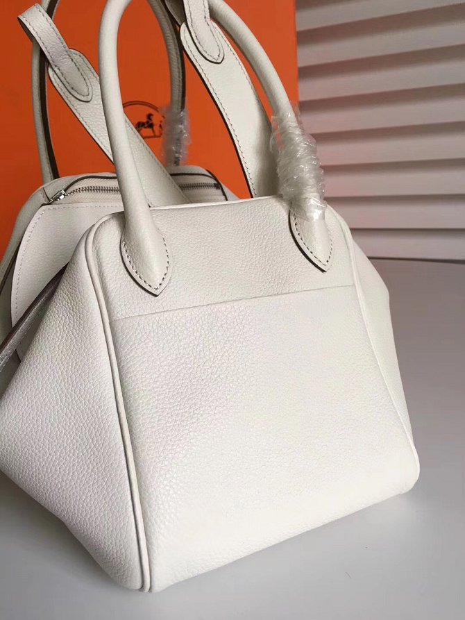 Hermes original top togo leather small lindy 26 bag H26 white