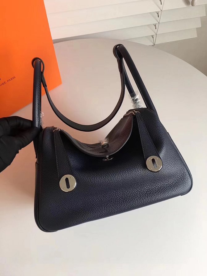 Hermes original togo leather medium lindy 30 bag HL030 black