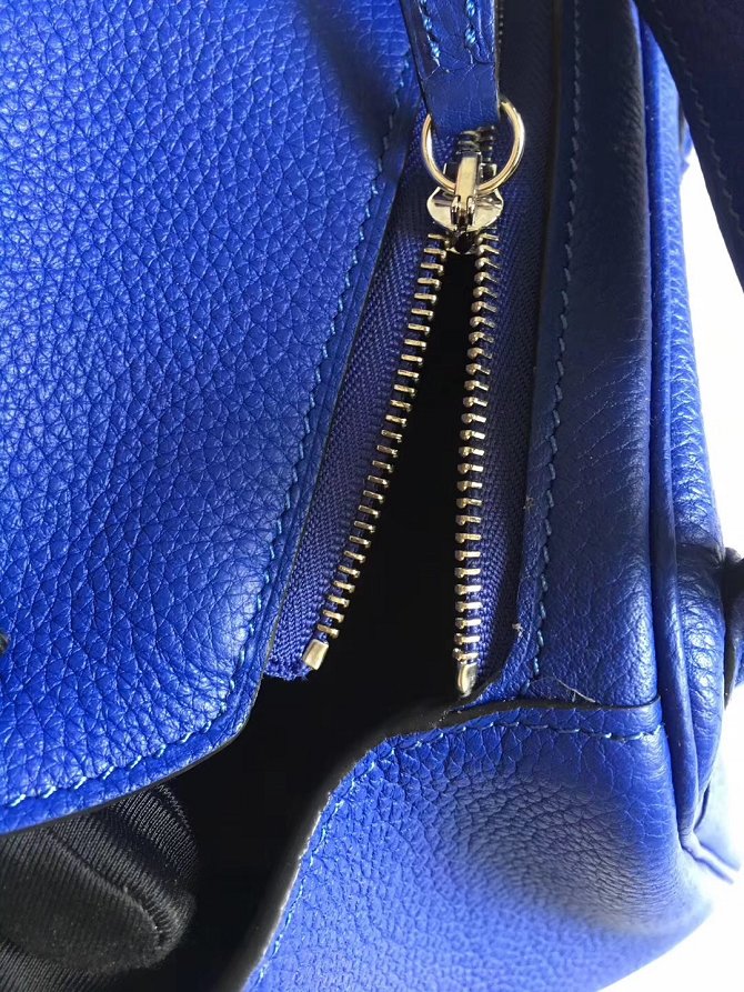 Hermes original top togo leather medium lindy 30 bag H30 blue
