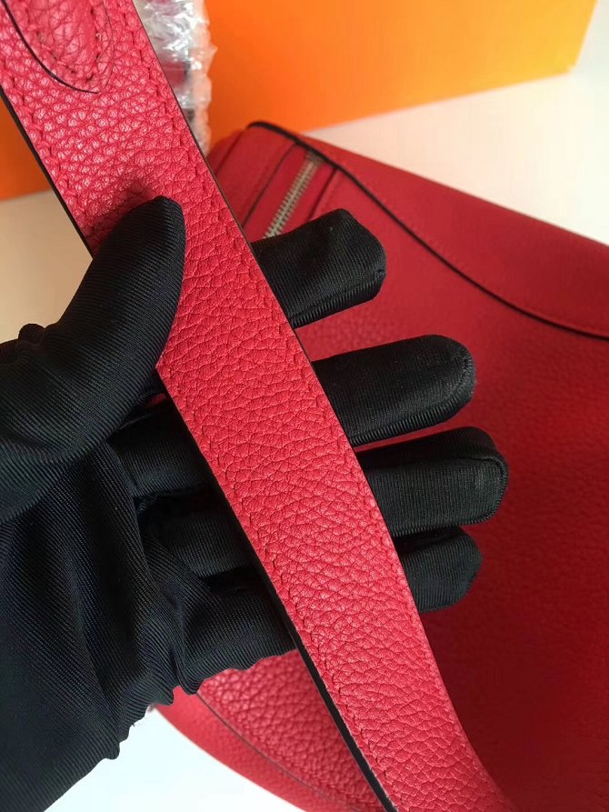 Hermes original top togo leather medium lindy 30 bag H30 red