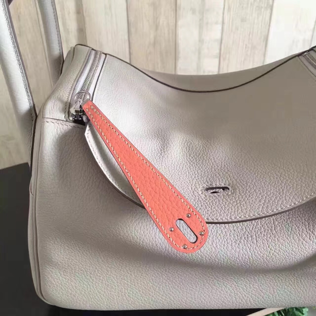 Hermes original top togo leather medium lindy 30 bag H30 white&pink