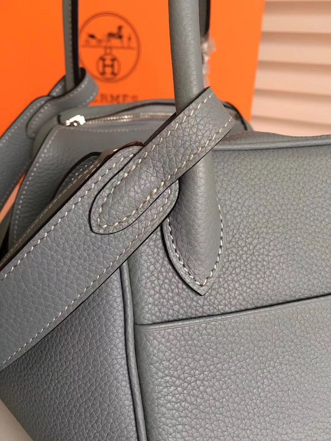 Hermes original top togo leather large lindy 34 bag H34 ice blue
