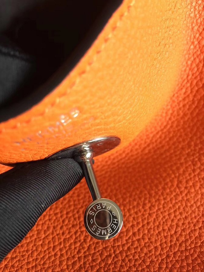 Hermes original top togo leather large lindy 34 bag H34 orange