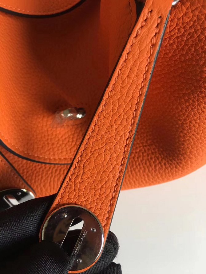 Hermes original top togo leather large lindy 34 bag H034 orange