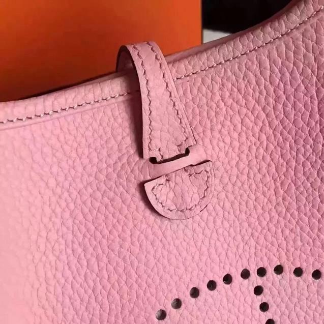 Hermes original togo leather mini evelyne tpm 17 shoulder bag E17 pink