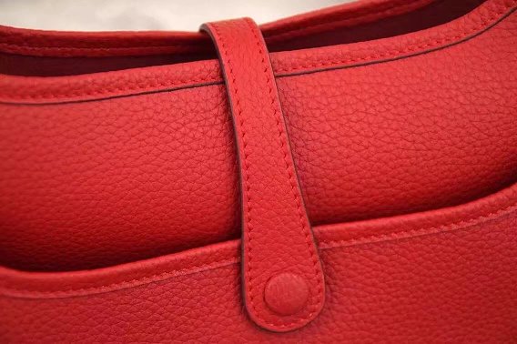 Hermes original togo leather evelyne pm shoulder bag E28 red