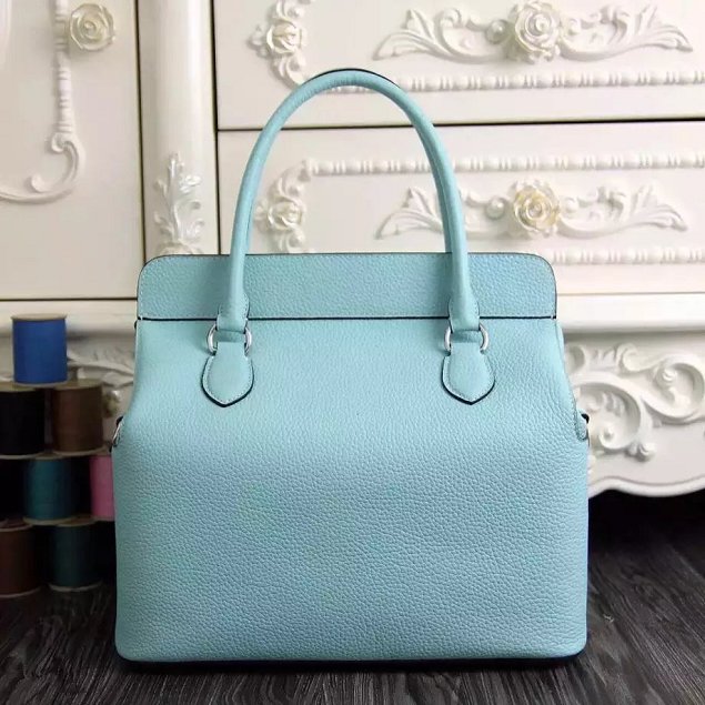 Hermes original togo leather small toolbox handbag T26 sky blue