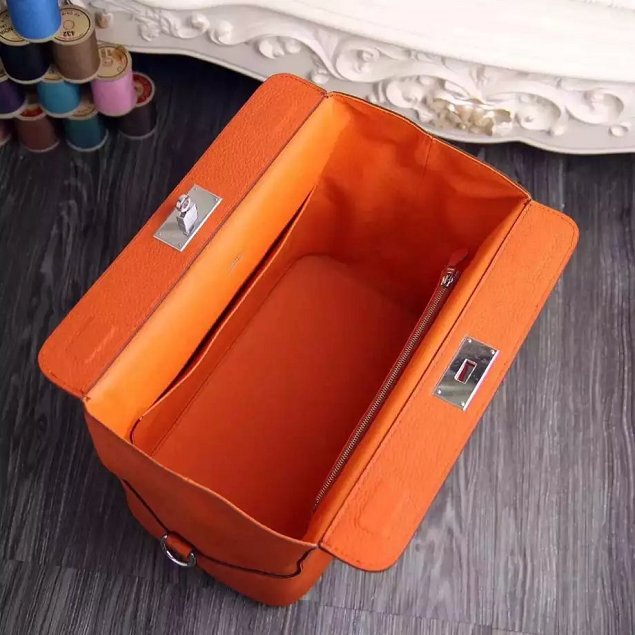 Hermes original togo leather toolbox handbag T31 orange