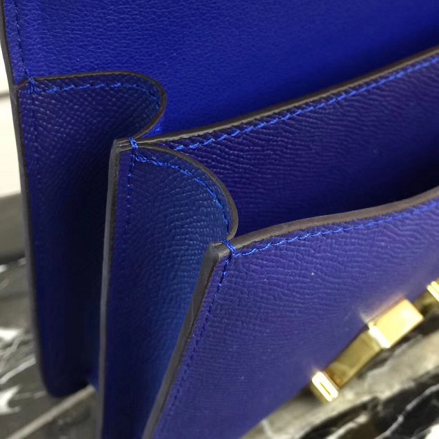 Hermes epsom leather constance 23 bag C230 blue