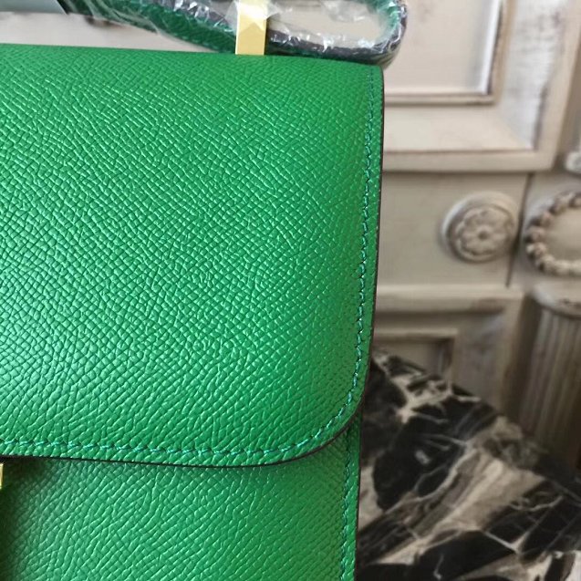 Hermes epsom leather constance 23 bag C230 green