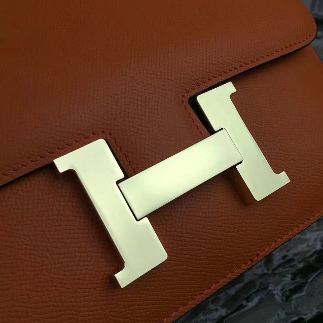 Hermes epsom leather constance 23 bag C230 orange