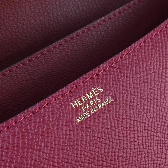 Hermes epsom leather constance 23 bag C230 wine red