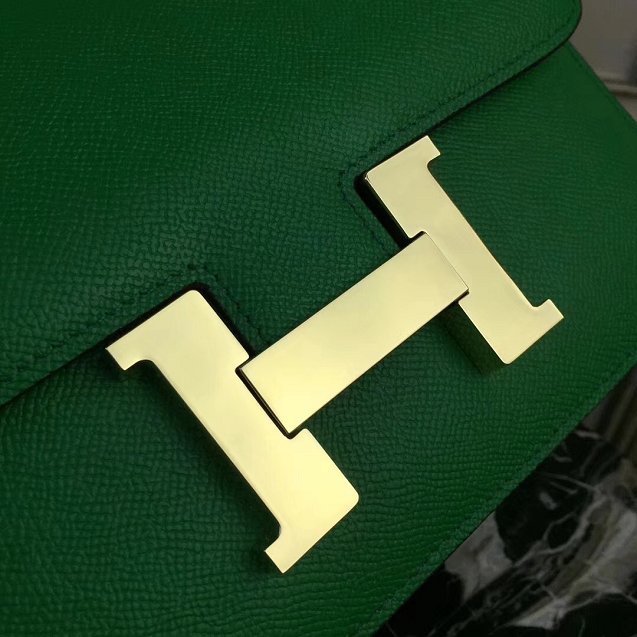 Hermes epsom leather small constance bag C19 green