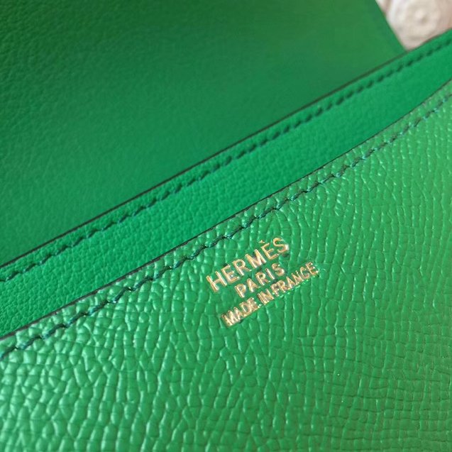 Hermes epsom leather small constance bag C19 green