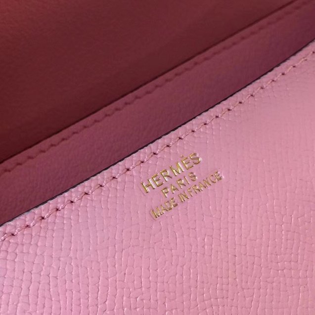 Hermes epsom leather small constance bag C19 pink