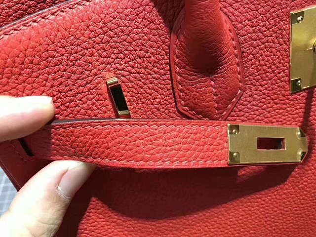 Top hermes 100% totally handmade original togo leather birkin 35 bag H350 red