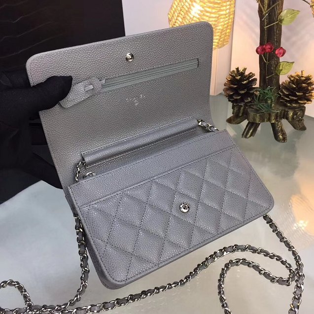 CC original caviar leather woc chain bag 33814 gray