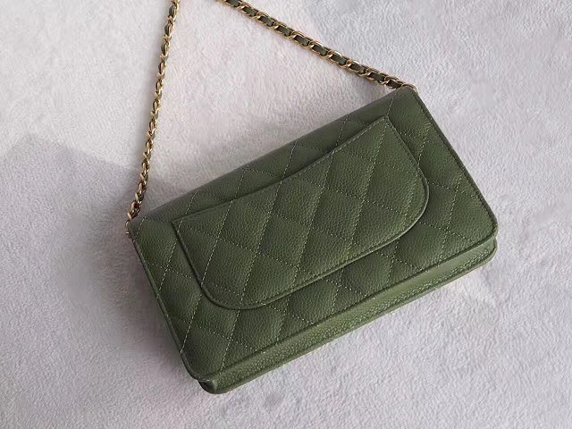 CC original caviar leather woc chain bag 33814 olive