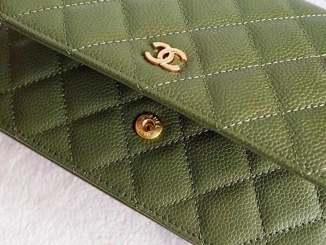 CC original caviar leather woc chain bag 33814 olive