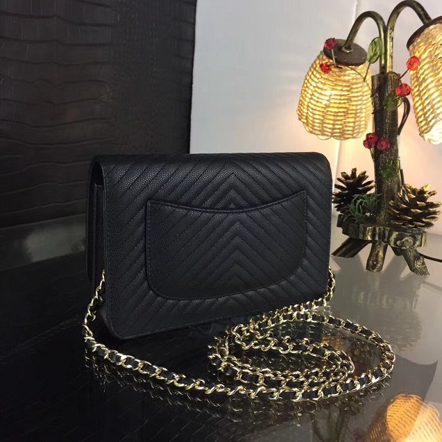 CC original caviar leather woc chain bag 33814-5 black