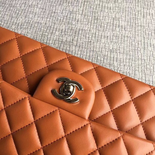 CC original lambskin leather double flap bag A1112 brown