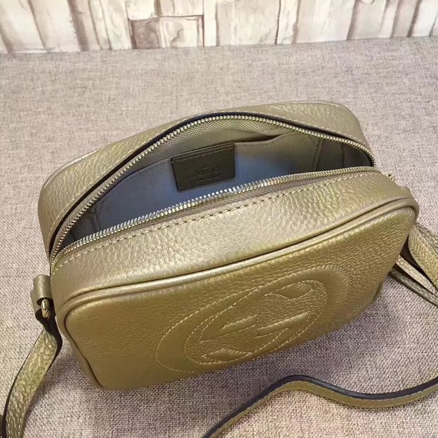 GG original calfskin leather shoulder bag 308364 gold