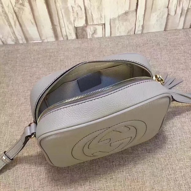 GG original calfskin leather shoulder bag 308364 gray