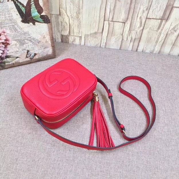 GG original calfskin leather shoulder bag 308364 red