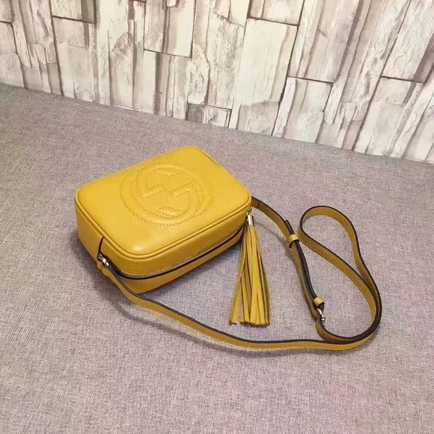 GG original calfskin leather shoulder bag 308364 yellow