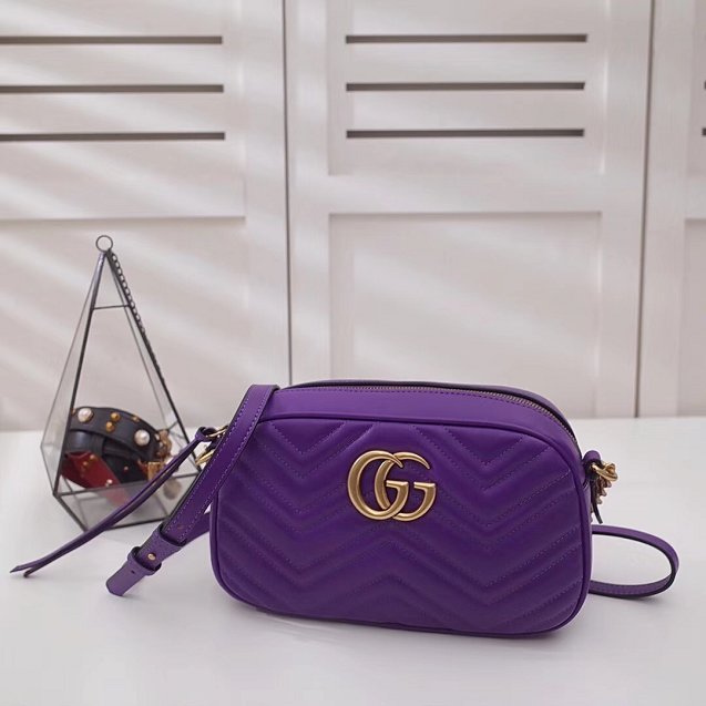GG marmont original calfskin small shoulder bag 447632 purple