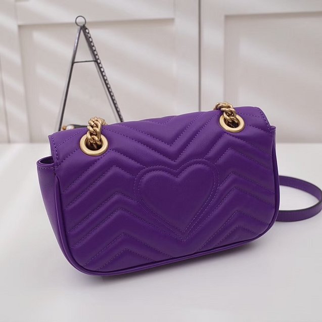 GG original calfskin marmont small shoulder bag 443497 purple