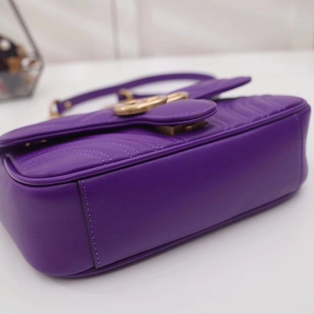 GG original calfskin marmont small shoulder bag 443497 purple