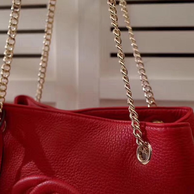 GG original calfskin leather tote bag 308982 red