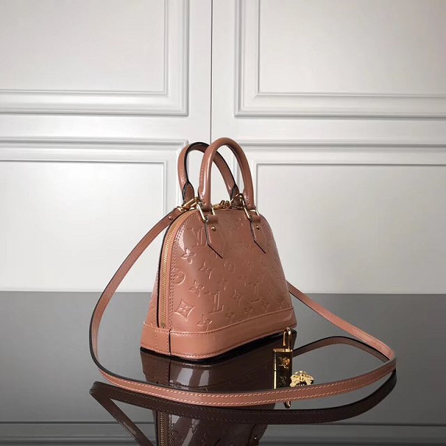 Louis vuitton original monogram vernis leather alma BB M50415 nude