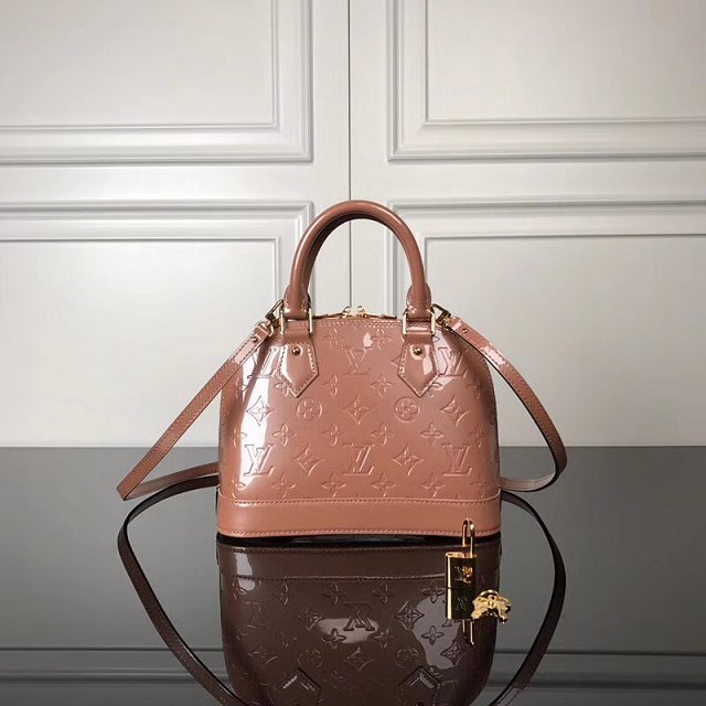 Louis vuitton original monogram vernis leather alma BB M50415 nude