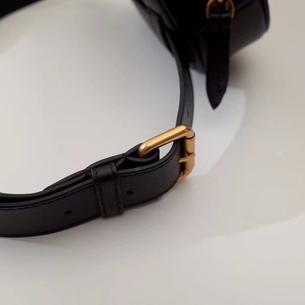 2018 GG Marmont matelasse leather belt bag 476434 black